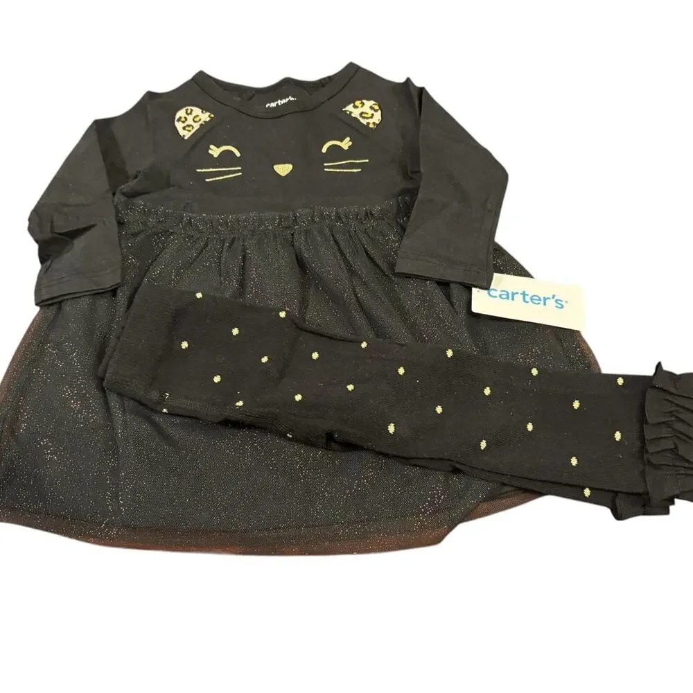 NWT 6M Carter’s Halloween dress plus NWT Rufflebutt tights